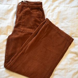 Rust Corduroy Wide Leg Pants